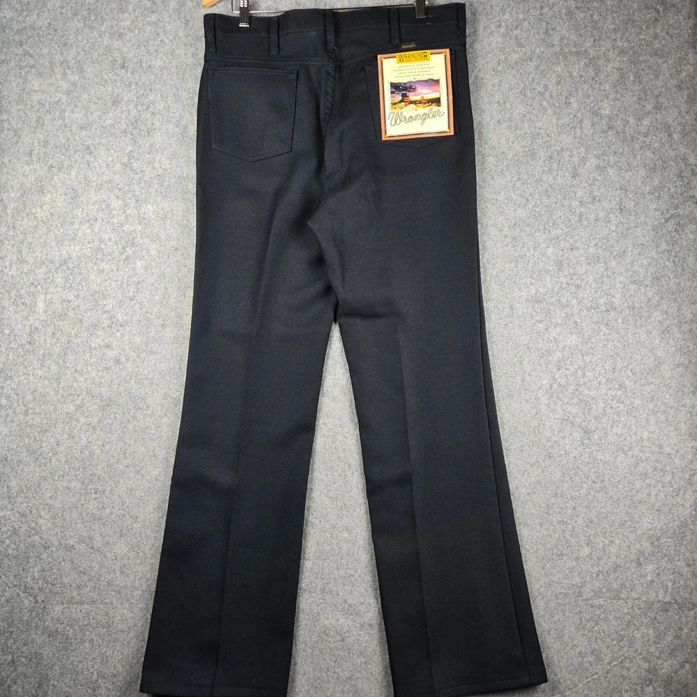 Wrangler Wrancher Dress Jeans Mens 36x34 Black Bootcut Western Cowboy New